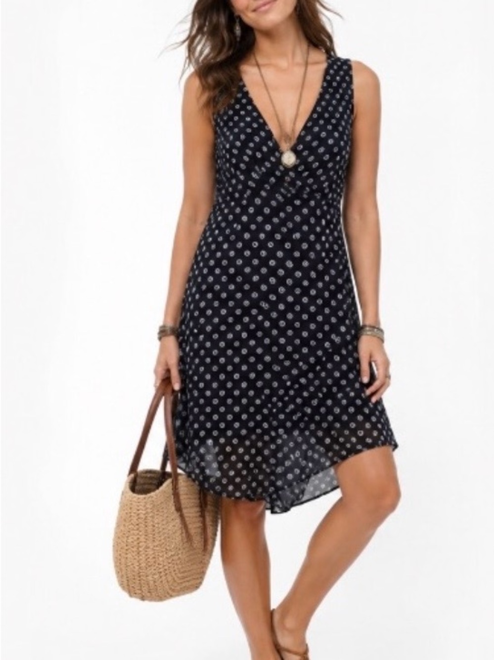 Siren Lily Black and White V-Neck Dress Size M